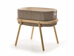 Kinder Grüne Erde Wiege Serafina, inkl. Housse und Matratze, Wollstoff Tano Natur (79), Esche