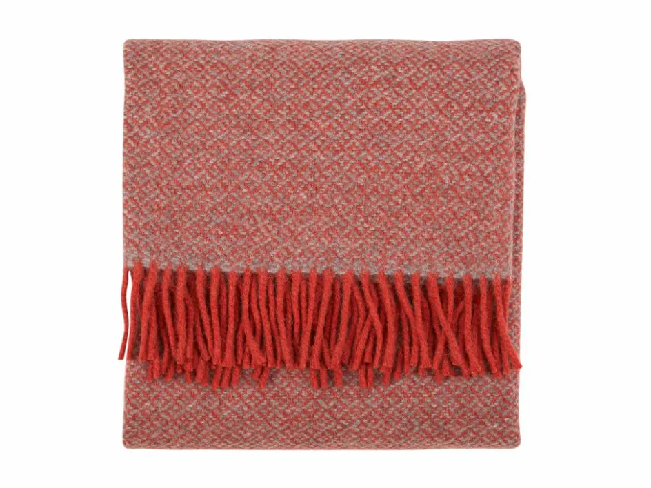 Grüne Erde Wohndecke Ilyas, ziegel/ hasel, 130 x 200 cm, 70 % Alpakawolle/30 % Schurwolle (Schaf), Schurwolle kbT