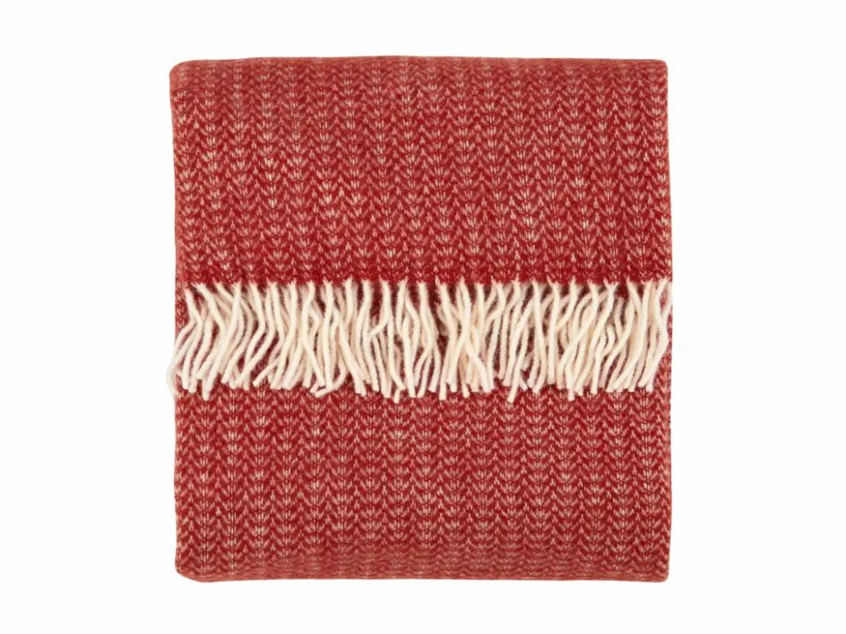 Grüne Erde Wohndecke Mavie, blutorange, 130 x 200 cm, 100 % Schurwolle (Lamm), eco-wool