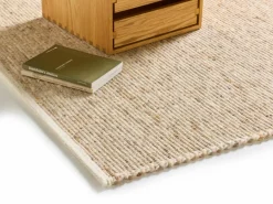 Grüne Erde Wollteppich Linio Pur, , 70 x 140 cm