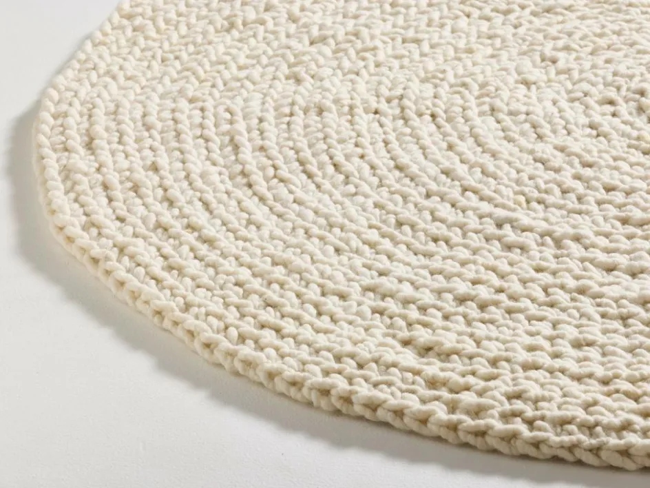 Grüne Erde Wollteppich Maglia, , Ø 140 cm