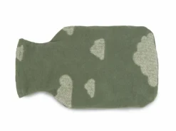 Grüne Erde Wärmflaschenbezug Wölkchen, salbei, 2 L, 100 % Baumwolle, GOTS