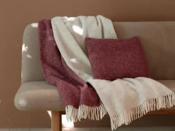 Grüne Erde Zierkissenbezug Selma, port, 40 x 40 cm, 100 % Schurwolle (Lamm), eco-wool