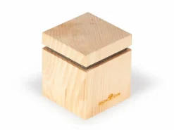 Grüne Erde Zirbenduftspender mit Filz und Holzgewinde für Zirbenöl, 7 cm x 7 cm x 8,5 cm